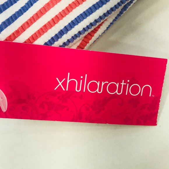 Xhilaration Women's Size 18W Textured Shirred Underwire Bikini Swim Top Striped - Picture 4 of 12